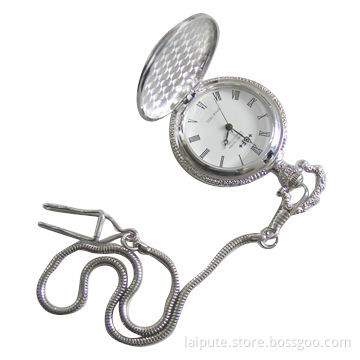 Mini Necklace Silver Pocket Watch with 27mm Diameter and 12mm Thickness